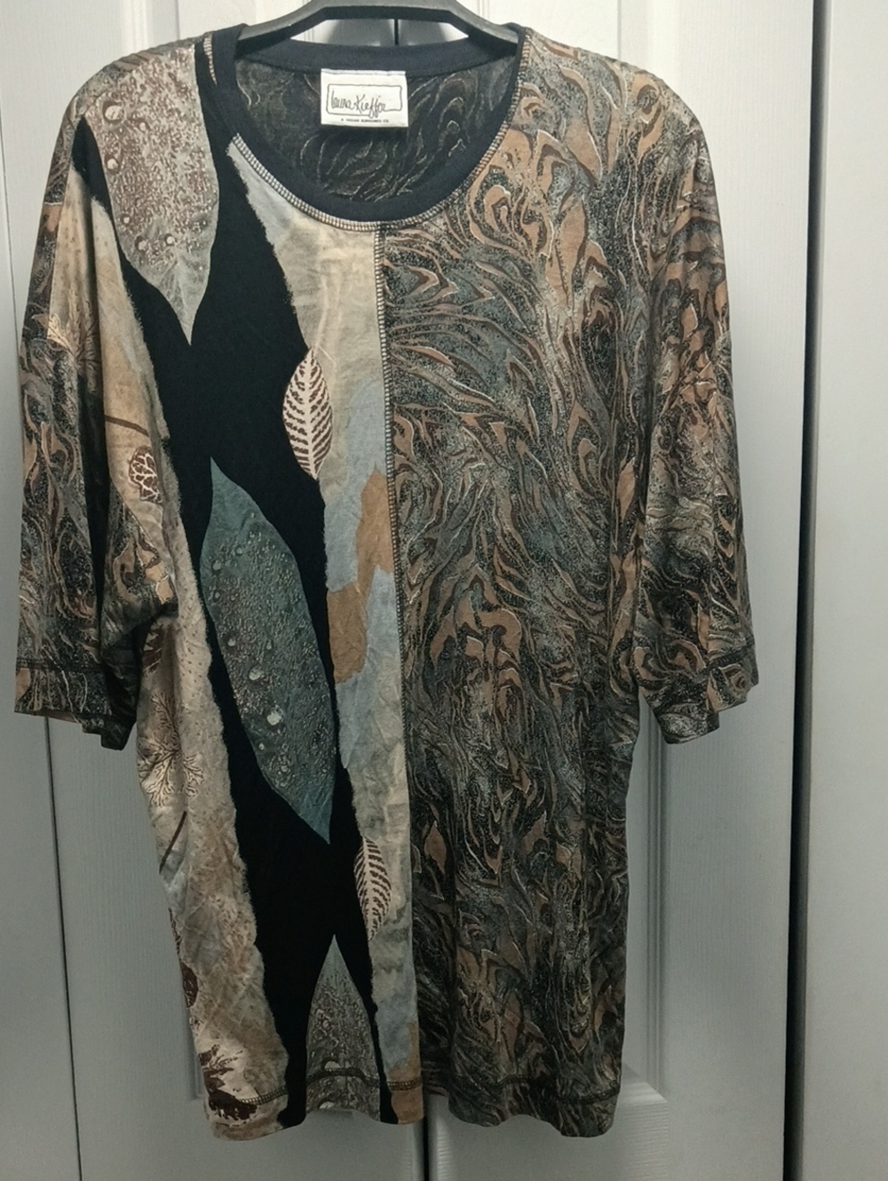 Laura Kieffer Oversized Abstract Pattern Short-Sleeve Shirt - Neutral Mix